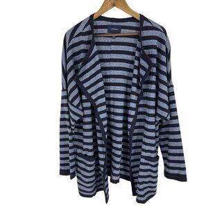 LANDS' END Striped Open Front Cardigan Casual Women's Size 1X